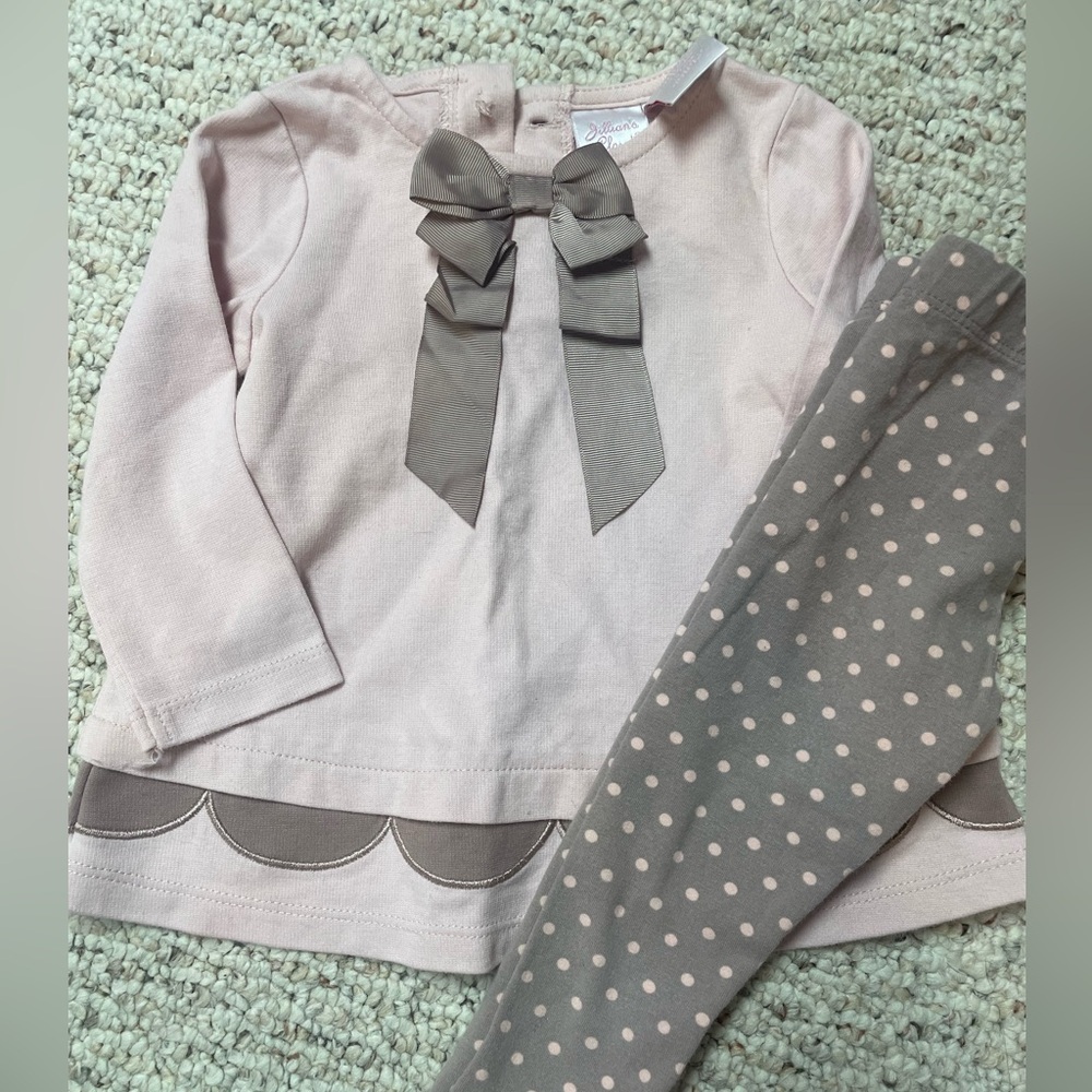 Light Pink and Taupe Baby Outfit